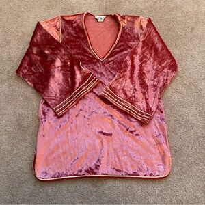 BILL TICE SET Pink Velvet Tunic Shirt 1970's Designer Pants Petite Vintage
